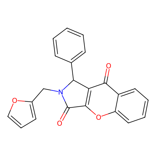 2-(Furan-2-ylmethyl)-1-phenyl-1,2-dihydrochromeno[2,3-c]pyrrole-3,9-dione structure