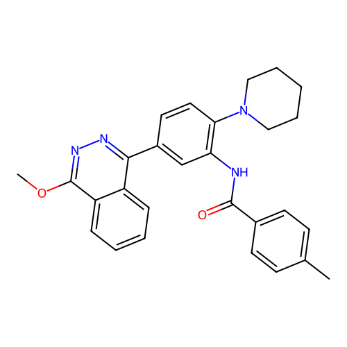 N-[5-(4-methoxyphthalazin-1-yl)-2-(piperidin-1-yl)phenyl]-4-methylbenzamide structure
