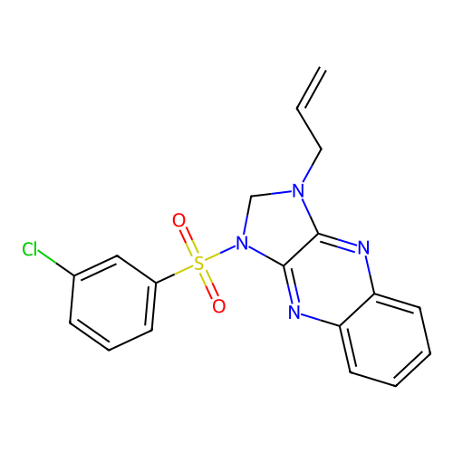 1-allyl-3-((3-chlorophenyl)sulfonyl)-2,3-dihydro-1H-imidazo[4,5-b]quinoxaline structure