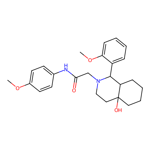 2-(4a-hydroxy-1-(2-methoxyphenyl)octahydroisoquinolin-2(1H)-yl)-N-(4-methoxyphenyl)acetamide structure