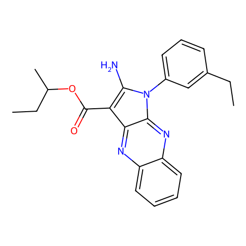 butan-2-yl 2-amino-1-(3-ethylphenyl)-1H-pyrrolo[2,3-b]quinoxaline-3-carboxylate structure
