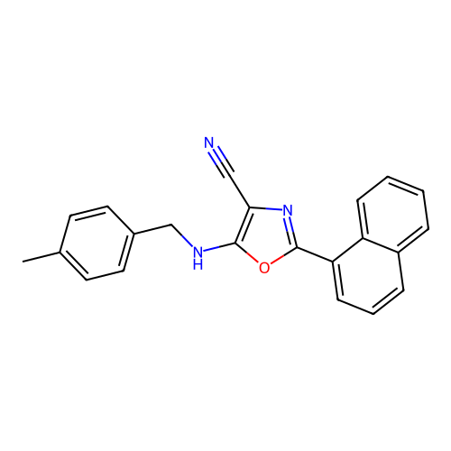 5-[(4-Methylbenzyl)amino]-2-(naphthalen-1-yl)-1,3-oxazole-4-carbonitrile structure