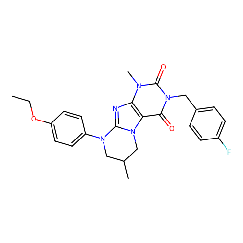 9-(4-ethoxyphenyl)-3-(4-fluorobenzyl)-1,7-dimethyl-6,7,8,9-tetrahydropyrimido[2,1-f]purine-2,4(1H,3H)-dione structure