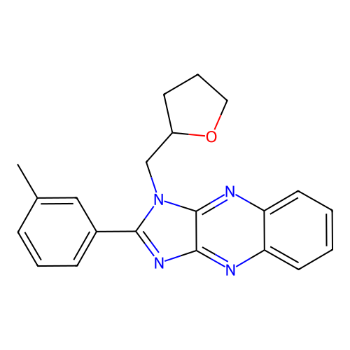 2-(3-methylphenyl)-1-(tetrahydrofuran-2-ylmethyl)-1H-imidazo[4,5-b]quinoxaline structure