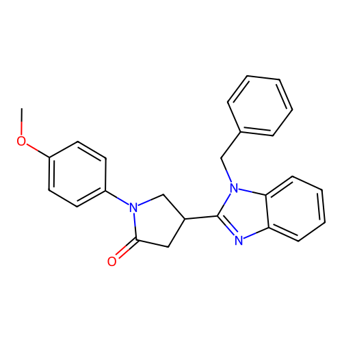 4-(1-benzyl-1H-benzo[d]imidazol-2-yl)-1-(4-methoxyphenyl)pyrrolidin-2-one structure