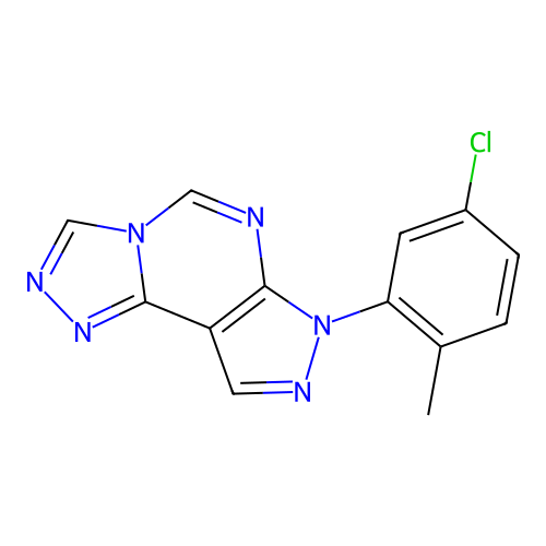 7-(5-chloro-2-methylphenyl)-7H-pyrazolo[4,3-e][1,2,4]triazolo[4,3-c]pyrimidine structure