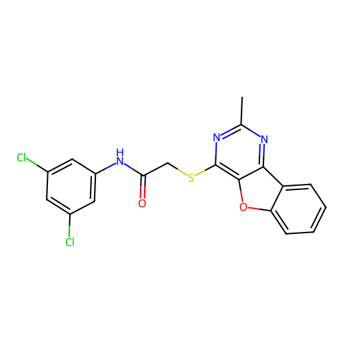 N-(3,5-dichlorophenyl)-2-((2-methylbenzofuro[3,2-d]pyrimidin-4-yl)thio)acetamide structure