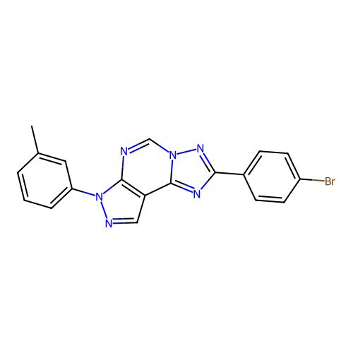 2-(4-bromophenyl)-7-(3-methylphenyl)-7H-pyrazolo[4,3-e][1,2,4]triazolo[1,5-c]pyrimidine structure