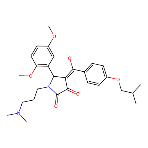 (4E)-5-(2,5-dimethoxyphenyl)-1-[3-(dimethylamino)propyl]-4-[hydroxy-[4-(2-methylpropoxy)phenyl]methylidene]pyrrolidine-2,3-dione structure