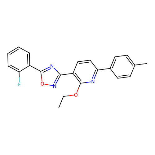 3-[2-Ethoxy-6-(4-methylphenyl)pyridin-3-yl]-5-(2-fluorophenyl)-1,2,4-oxadiazole structure