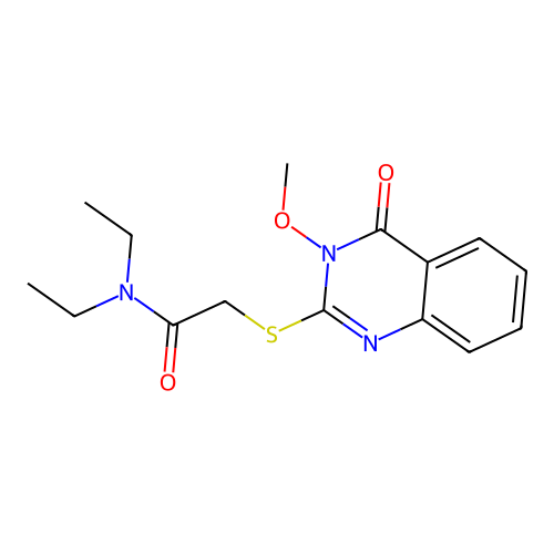 N,N-diethyl-2-[(3-methoxy-4-oxo-3,4-dihydroquinazolin-2-yl)sulfanyl]acetamide structure