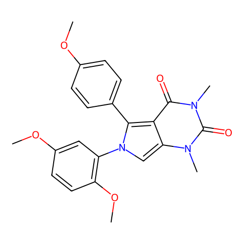 6-(2,5-dimethoxyphenyl)-5-(4-methoxyphenyl)-1,3-dimethyl-1H-pyrrolo[3,4-d]pyrimidine-2,4(3H,6H)-dione structure