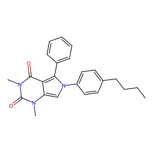 6-(4-butylphenyl)-1,3-dimethyl-5-phenyl-1H-pyrrolo[3,4-d]pyrimidine-2,4(3H,6H)-dione structure