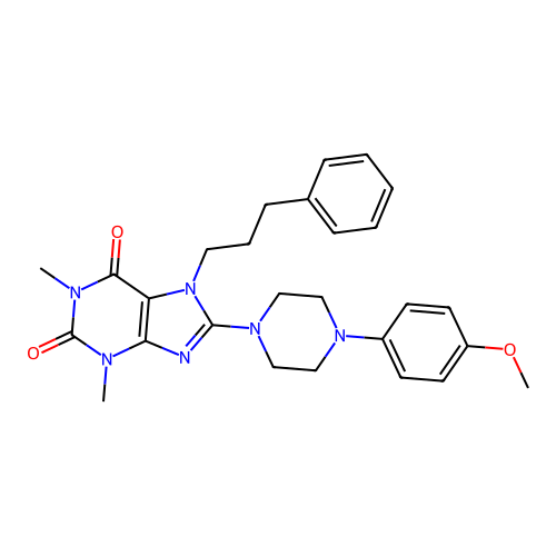 8-[4-(4-methoxyphenyl)piperazin-1-yl]-1,3-dimethyl-7-(3-phenylpropyl)purine-2,6-dione structure