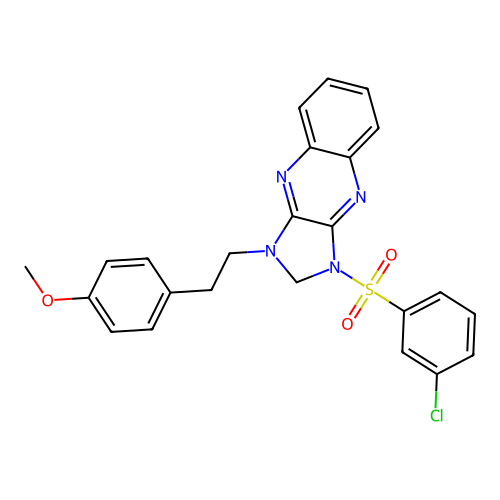3-(3-chlorophenyl)sulfonyl-1-[2-(4-methoxyphenyl)ethyl]-2H-imidazo[4,5-b]quinoxaline structure
