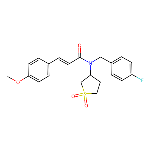 (2E)-N-(1,1-dioxidotetrahydrothiophen-3-yl)-N-(4-fluorobenzyl)-3-(4-methoxyphenyl)prop-2-enamide structure
