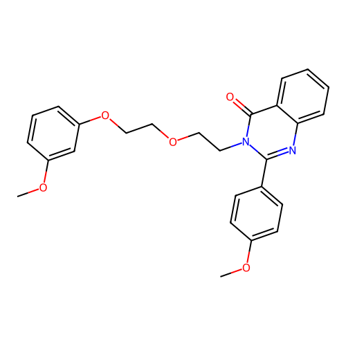3-(2-(2-(3-methoxyphenoxy)ethoxy)ethyl)-2-(4-methoxyphenyl)quinazolin-4(3H)-one structure