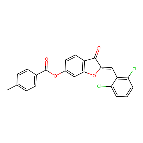 2-[(2,6-Dichlorophenyl)methylene]-3-oxobenzo[3,4-b]furan-6-yl 4-methylbenzoate structure