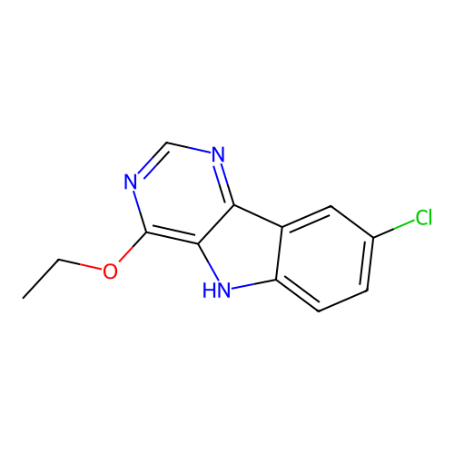 8-chloro-4-ethoxy-5H-pyrimido[5,4-b]indole structure