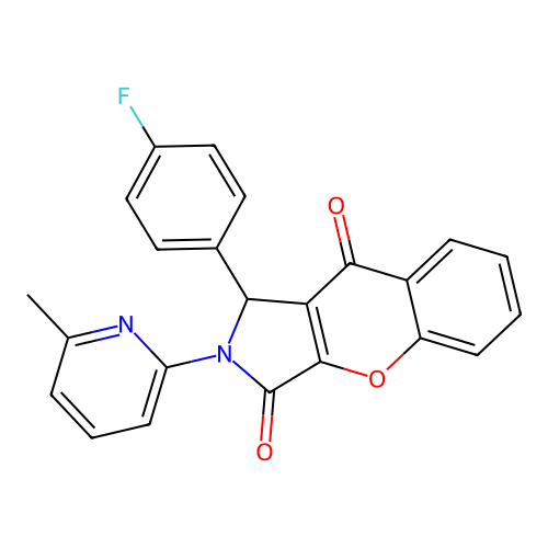 1-(4-fluorophenyl)-2-(6-methylpyridin-2-yl)-1,2-dihydrochromeno[2,3-c]pyrrole-3,9-dione structure