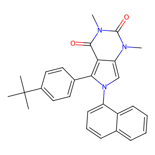 5-(4-tert-butylphenyl)-1,3-dimethyl-6-naphthalen-1-ylpyrrolo[3,4-d]pyrimidine-2,4-dione structure