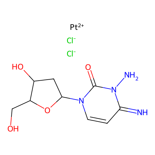 3-Amino-2'-deoxycytidinedichloroplatinum(II) structure