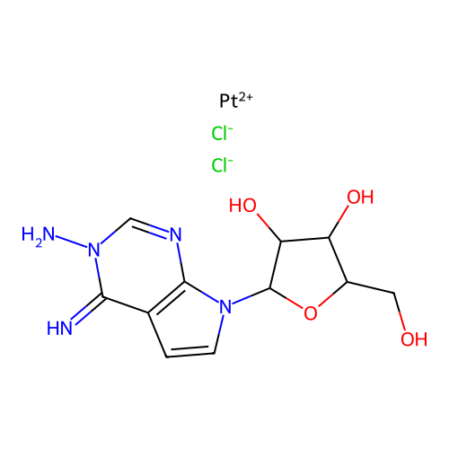 3-Aminotubercidindichloroplatinum(II) structure