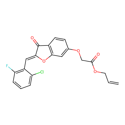 (Z)-allyl 2-((2-(2-chloro-6-fluorobenzylidene)-3-oxo-2,3-dihydrobenzofuran-6-yl)oxy)acetate structure