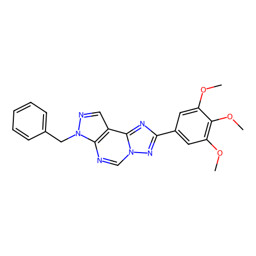 7-benzyl-2-(3,4,5-trimethoxyphenyl)-7H-pyrazolo[4,3-e][1,2,4]triazolo[1,5-c]pyrimidine structure