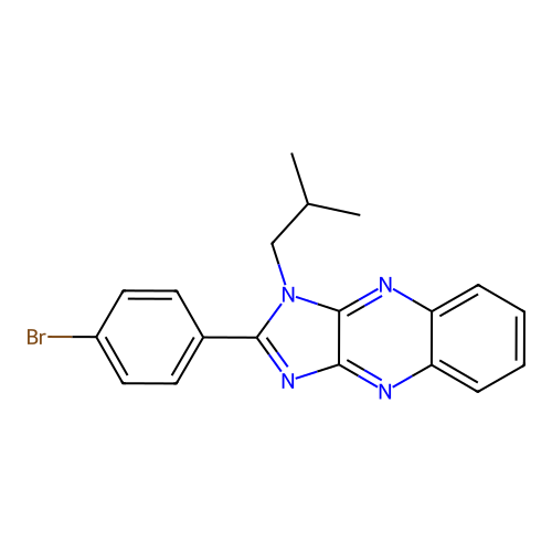 2-(4-bromophenyl)-1-(2-methylpropyl)-1H-imidazo[4,5-b]quinoxaline structure