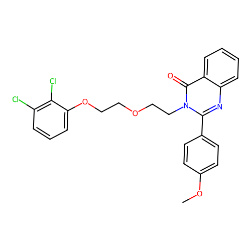 3-[2-[2-(2,3-dichlorophenoxy)ethoxy]ethyl]-2-(4-methoxyphenyl)quinazolin-4-one structure