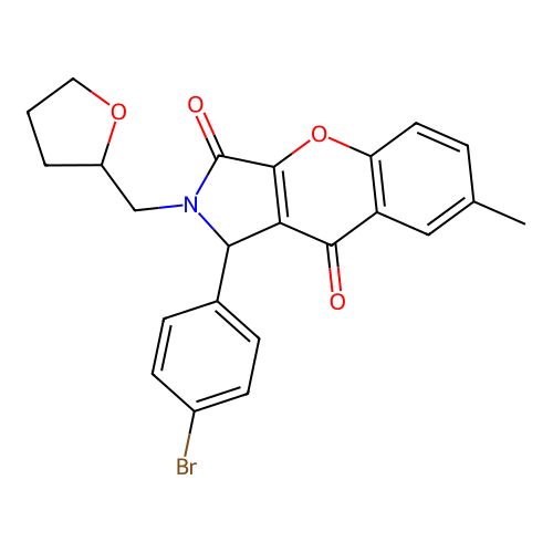 1-(4-bromophenyl)-7-methyl-2-(oxolan-2-ylmethyl)-1H-chromeno[2,3-c]pyrrole-3,9-dione structure