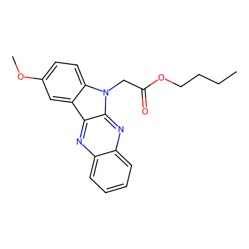Butyl 2-(9-methoxyindolo[3,2-b]quinoxalin-6-yl)acetate structure