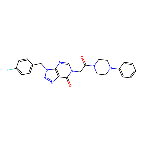 3-(4-fluorobenzyl)-6-[2-oxo-2-(4-phenylpiperazin-1-yl)ethyl]-3,6-dihydro-7H-[1,2,3]triazolo[4,5-d]pyrimidin-7-one structure