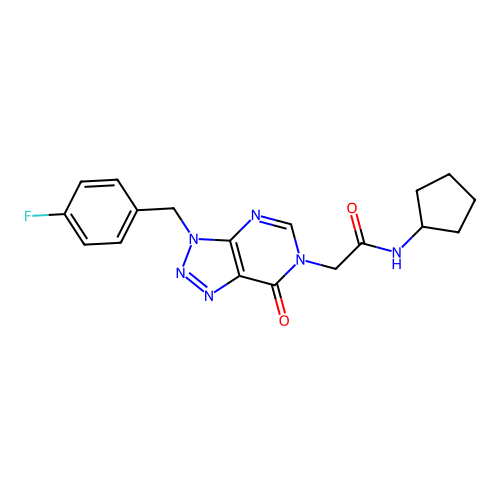 N-cyclopentyl-2-[3-[(4-fluorophenyl)methyl]-7-oxotriazolo[4,5-d]pyrimidin-6-yl]acetamide structure