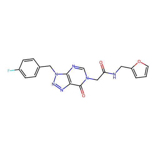 2-[3-[(4-fluorophenyl)methyl]-7-oxotriazolo[4,5-d]pyrimidin-6-yl]-N-(furan-2-ylmethyl)acetamide structure