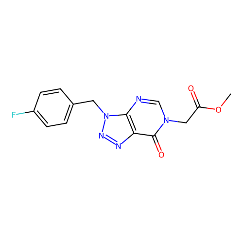 Methyl 2-[3-[(4-fluorophenyl)methyl]-7-oxotriazolo[4,5-d]pyrimidin-6-yl]acetate structure