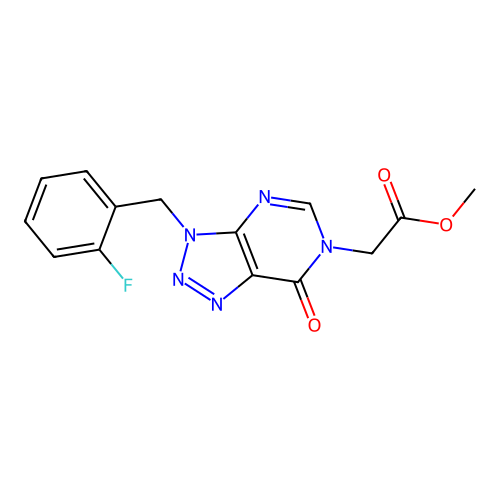 Methyl 2-[3-[(2-fluorophenyl)methyl]-7-oxotriazolo[4,5-d]pyrimidin-6-yl]acetate structure