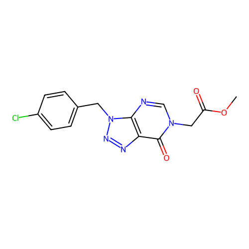 Methyl 2-[3-[(4-chlorophenyl)methyl]-7-oxotriazolo[4,5-d]pyrimidin-6-yl]acetate structure