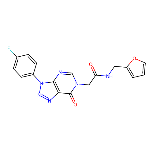 2-[3-(4-fluorophenyl)-7-oxotriazolo[4,5-d]pyrimidin-6-yl]-N-(furan-2-ylmethyl)acetamide structure