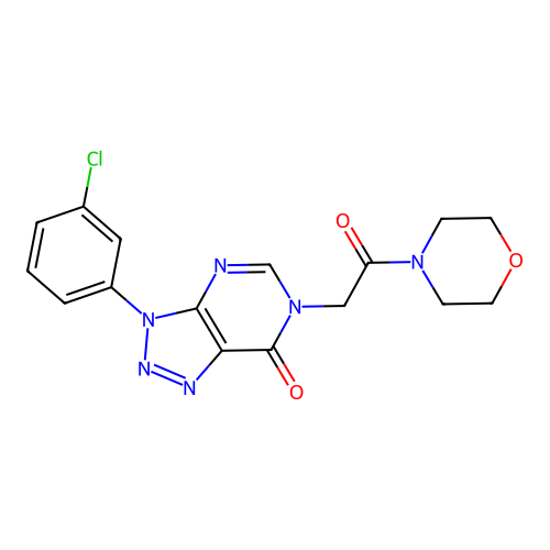 3-(3-chlorophenyl)-6-[2-(morpholin-4-yl)-2-oxoethyl]-3H,6H,7H-[1,2,3]triazolo[4,5-d]pyrimidin-7-one structure