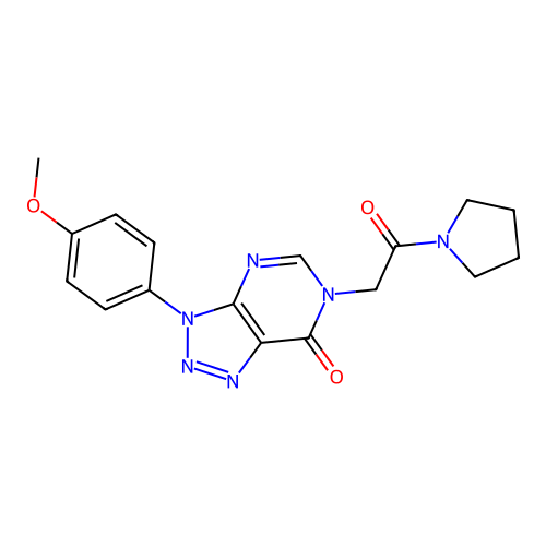 3-(4-methoxyphenyl)-6-(2-oxo-2-pyrrolidin-1-ylethyl)triazolo[4,5-d]pyrimidin-7-one structure