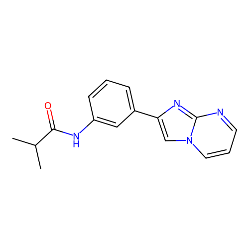 N-(3-(imidazo[1,2-a]pyrimidin-2-yl)phenyl)isobutyramide structure