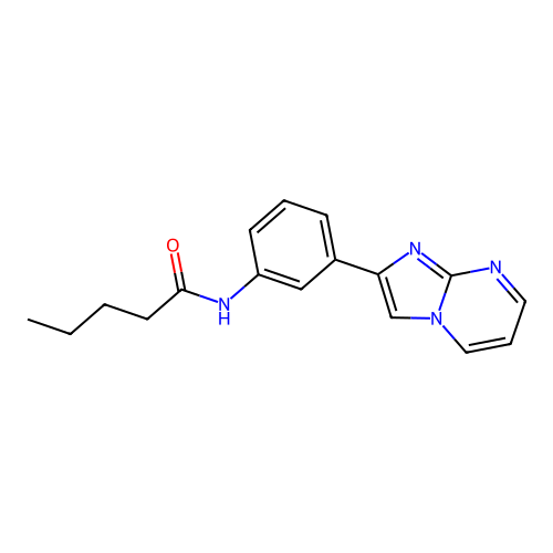 N-(3-(imidazo[1,2-a]pyrimidin-2-yl)phenyl)pentanamide structure