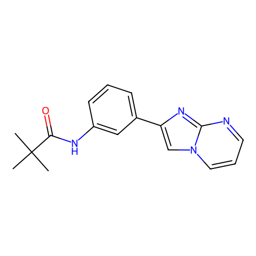 N-(3-(imidazo[1,2-a]pyrimidin-2-yl)phenyl)pivalamide structure