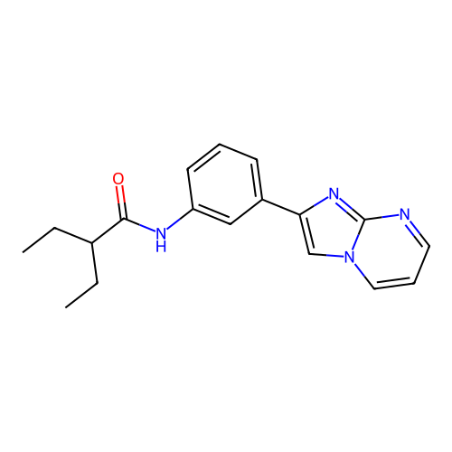 2-ethyl-N-(3-(imidazo[1,2-a]pyrimidin-2-yl)phenyl)butanamide structure