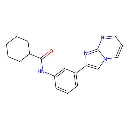 N-(3-(imidazo[1,2-a]pyrimidin-2-yl)phenyl)cyclohexanecarboxamide structure