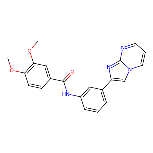 N-(3-imidazo[1,2-a]pyrimidin-2-ylphenyl)-3,4-dimethoxybenzamide structure