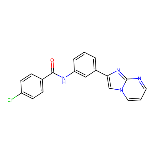 4-chloro-N-(3-{imidazo[1,2-a]pyrimidin-2-yl}phenyl)benzamide structure