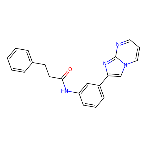 N-(3-(imidazo[1,2-a]pyrimidin-2-yl)phenyl)-3-phenylpropanamide structure